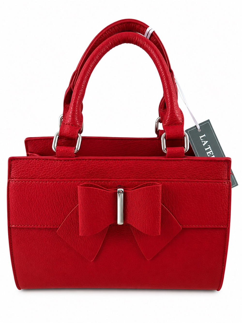 LA TERRE Red Bow Satchel Handbag